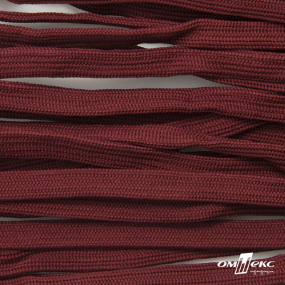 Шнур плетеный (плоский) d-12 мм, (уп.90+/-1м), 100% полиэстер, цв.255 - бордовый - купить в Сыктывкаре. Цена: 8.62 руб.