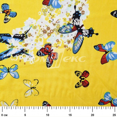 Плательная ткань "Софи" 7.2, 75 гр/м2, шир.150 см, принт бабочки - купить в Сыктывкаре. Цена 241.49 руб.