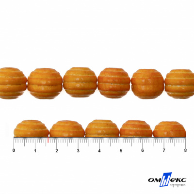0309-Бусины деревянные "ОмТекс", 16 мм, упак.50+/-3шт, цв.003-оранжевый - купить в Сыктывкаре. Цена: 62.22 руб.