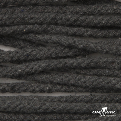 Шнур плетеный d-6 мм круглый, 70% хлопок 30% полиэстер, уп.90+/-1 м, цв.1088-т.серый - купить в Сыктывкаре. Цена: 588 руб.