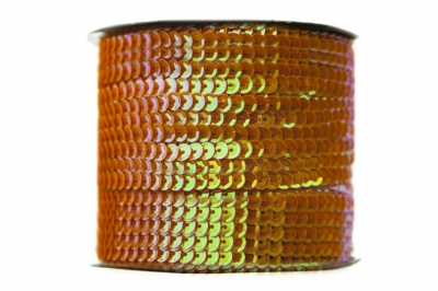 Пайетки "ОмТекс" на нитях, CREAM, 6 мм С / упак.73+/-1м, цв. 88 - оранжевый - купить в Сыктывкаре. Цена: 300.55 руб.