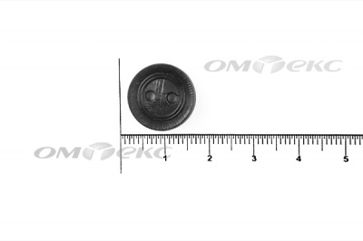 51820/15 мм (2 пр)  черные пуговицы - купить в Сыктывкаре. Цена: 0.87 руб.
