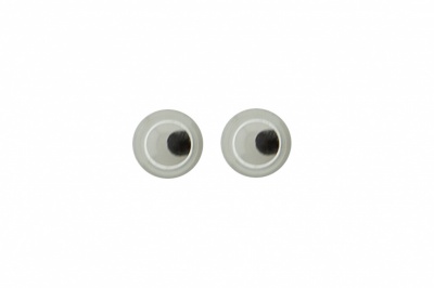 Глазки для игрушек, круглые, с бегающими зрачками, 3 мм/упак.100+/-5 шт, цв. -черно-белые - купить в Сыктывкаре. Цена: 25.40 руб.