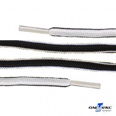 Шнурки #4-27, круглые 130 см, двухцветные (черно/белый) - купить в Сыктывкаре. Цена: 47.04 руб.