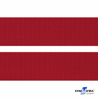 Красный- цв.171 -Текстильная лента-стропа 550 гр/м2 ,100% пэ шир.20 мм (боб.50+/-1 м) - купить в Сыктывкаре. Цена: 318.85 руб.