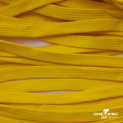 Шнур плетеный (плоский) d-12 мм, (уп.90+/-1м), 100% полиэстер, цв.269 - жёлтый - купить в Сыктывкаре. Цена: 8.62 руб.