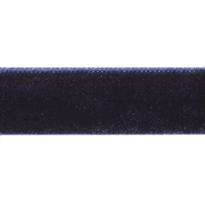 Лента бархатная нейлон, шир.12 мм, (упак. 45,7м), цв.180-т.синий - купить в Сыктывкаре. Цена: 411.60 руб.