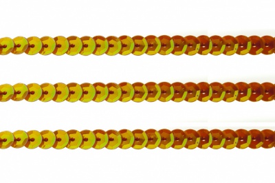 Пайетки "ОмТекс" на нитях, CREAM, 6 мм С / упак.73+/-1м, цв. 88 - оранжевый - купить в Сыктывкаре. Цена: 300.55 руб.