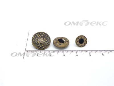Кнопки металл 15 мм альфа антик с рис.№3  - купить в Сыктывкаре. Цена: 2.90 руб.