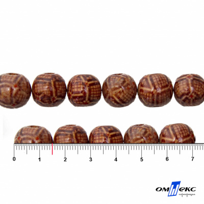 0125-Бусины деревянные "ОмТекс", 15 мм, упак.50+/-3шт - купить в Сыктывкаре. Цена: 77 руб.