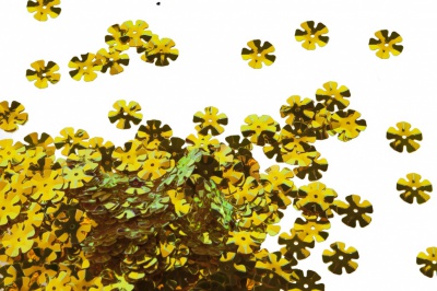 Пайетки "ОмТекс" россыпью,DOUBLE SIDED GOLD,цветок 14 мм/упак.50 гр, цв. 0460-золото - купить в Сыктывкаре. Цена: 80.12 руб.
