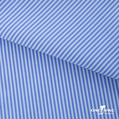 Ткань сорочечная Полоска Кенди, 115 г/м2, 58% пэ,42% хл, шир.150 см, цв.2-голубой, (арт.110) - купить в Сыктывкаре. Цена 306.69 руб.