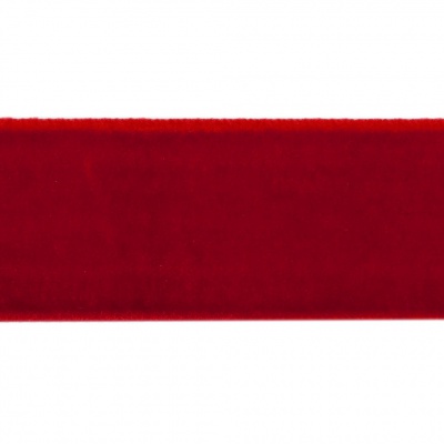 Лента бархатная нейлон, шир.25 мм, (упак. 45,7м), цв.45-красный - купить в Сыктывкаре. Цена: 981.09 руб.