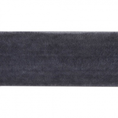 Лента бархатная нейлон, шир.25 мм, (упак. 45,7м), цв.189-т.серый - купить в Сыктывкаре. Цена: 981.09 руб.