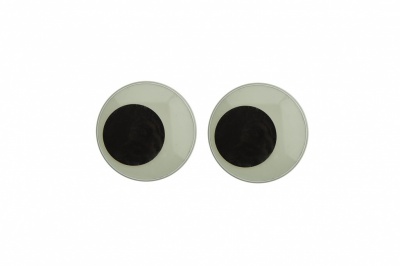 Глазки для игрушек, круглые, с бегающими зрачками, 18 мм/упак.20+/-2 шт, цв. -черно-белые - купить в Сыктывкаре. Цена: 25.66 руб.