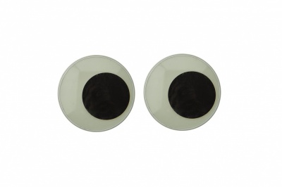 Глазки для игрушек, круглые, с бегающими зрачками, 24 мм/упак.50+/-2 шт, цв. -черно-белые - купить в Сыктывкаре. Цена: 60.32 руб.