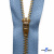 Молнии джинсовые металл т-5, 18 см латунь (YG), цв.-деним (231) - купить в Сыктывкаре. Цена: 22.80 руб.