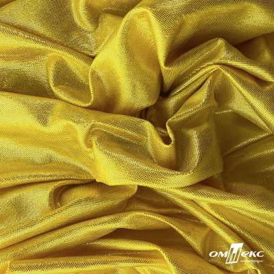 Трикотажное полотно голограмма, шир.140 см, #602 -жёлтый/жёлтый - купить в Сыктывкаре. Цена 385.88 руб.