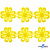 Кружево гипюр "Ромашка" 0575-1169, шир. 25 мм/уп.13,7 м, цвет 8208-жёлтый - купить в Сыктывкаре. Цена: 289.76 руб.