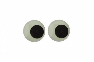 Глазки для игрушек, круглые, с бегающими зрачками, 15 мм/упак.50+/-2 шт, цв. -черно-белые - купить в Сыктывкаре. Цена: 46.92 руб.