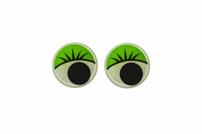 Глазки для игрушек, круглые, с бегающими зрачками, 8 мм/упак.50+/-2 шт, цв. -зеленый - купить в Сыктывкаре. Цена: 59.05 руб.