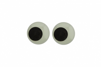 Глазки для игрушек, круглые, с бегающими зрачками, 12 мм/упак.50+/-2 шт, цв. -черно-белые - купить в Сыктывкаре. Цена: 38.32 руб.