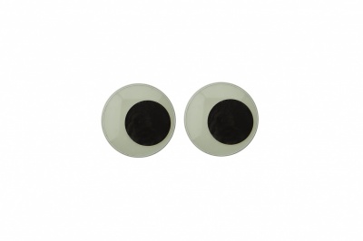 Глазки для игрушек, круглые, с бегающими зрачками, 8 мм/упак.100+/-2 шт, цв. -черно-белые - купить в Сыктывкаре. Цена: 28.86 руб.