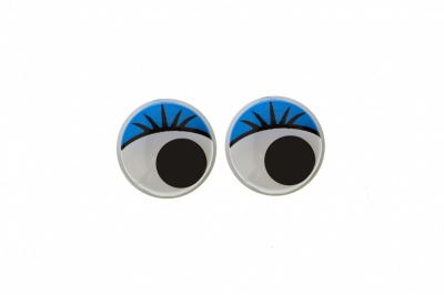 Глазки для игрушек, круглые, с бегающими зрачками, 8 мм/упак.50+/-2 шт, цв. -синий - купить в Сыктывкаре. Цена: 59.05 руб.