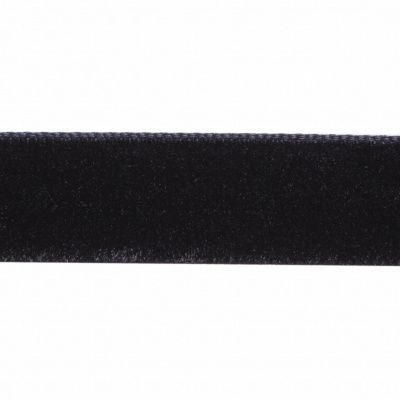 Лента бархатная нейлон, шир.12 мм, (упак. 45,7м), цв.03-черный - купить в Сыктывкаре. Цена: 448.27 руб.