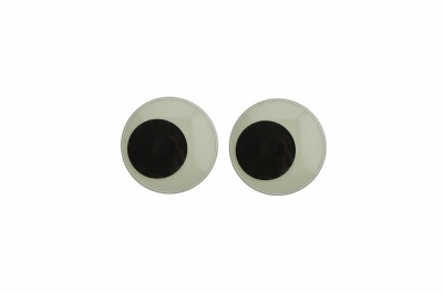 Глазки для игрушек, круглые, с ресничками, 10 мм/упак.50+/-2 шт, цв. -черно-белые - купить в Сыктывкаре. Цена: 21.24 руб.